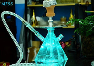 Shisha with LED light \ Diamond Shape \ Kit Set with Coal Holder \ Two hoses